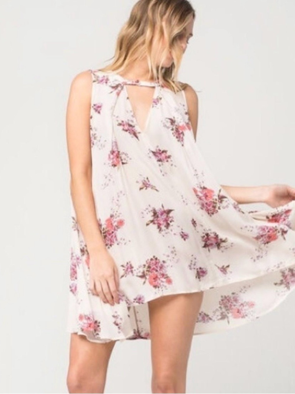 Free People | Ivory Mini Tree Swing Dress | Floral | Sleeveless